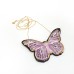 Fluturi - Pandant negru-violet-auriu - L2