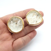 Twist - Cercei alb-alb-auriu - rotund1 - pin