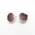 Twist - Cercei alb-violet-auriu - rotund1 - pin