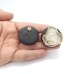 Twist - Cercei negru-alb-auriu - rotund1 - pin