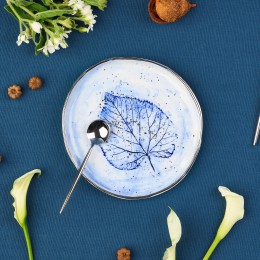 Frunze Albastre - Farfurie  diametru 18cm 